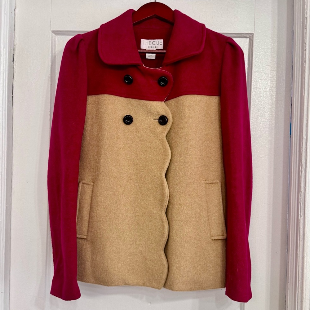 THE CUE by Cherou Colorblock Cashmere Jacket Size: M